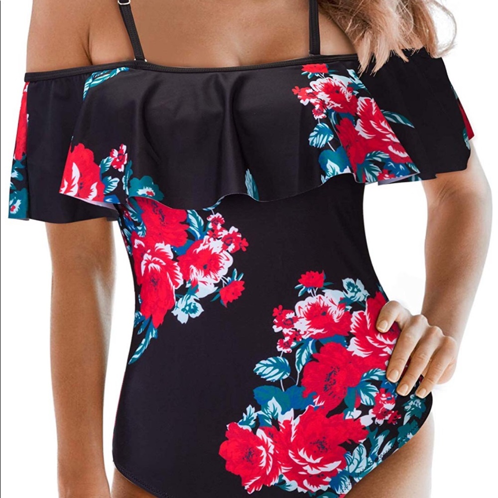 One piece off the shoulder swimsuit